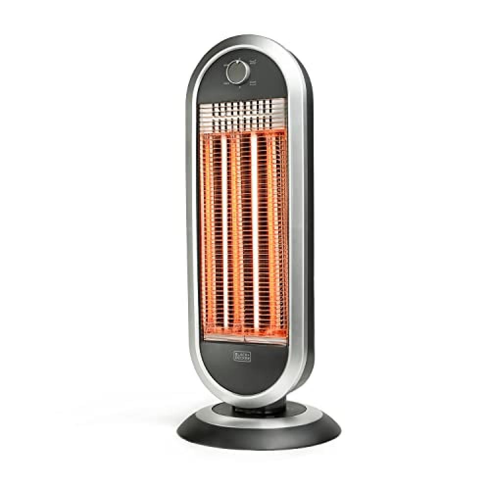 BLACK+DECKER BLACK + DECKER BXCSH900E - Radiatore elettrico in carbonio 900W, 2