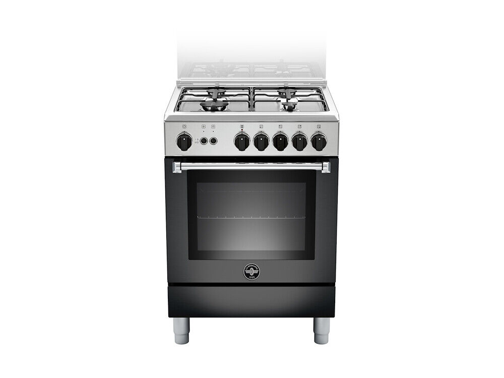 LA GERMANIA AMN664GNEV CUCINA 60CM 4FUOCHI FORNO A GAS VENTILATO NERO A+