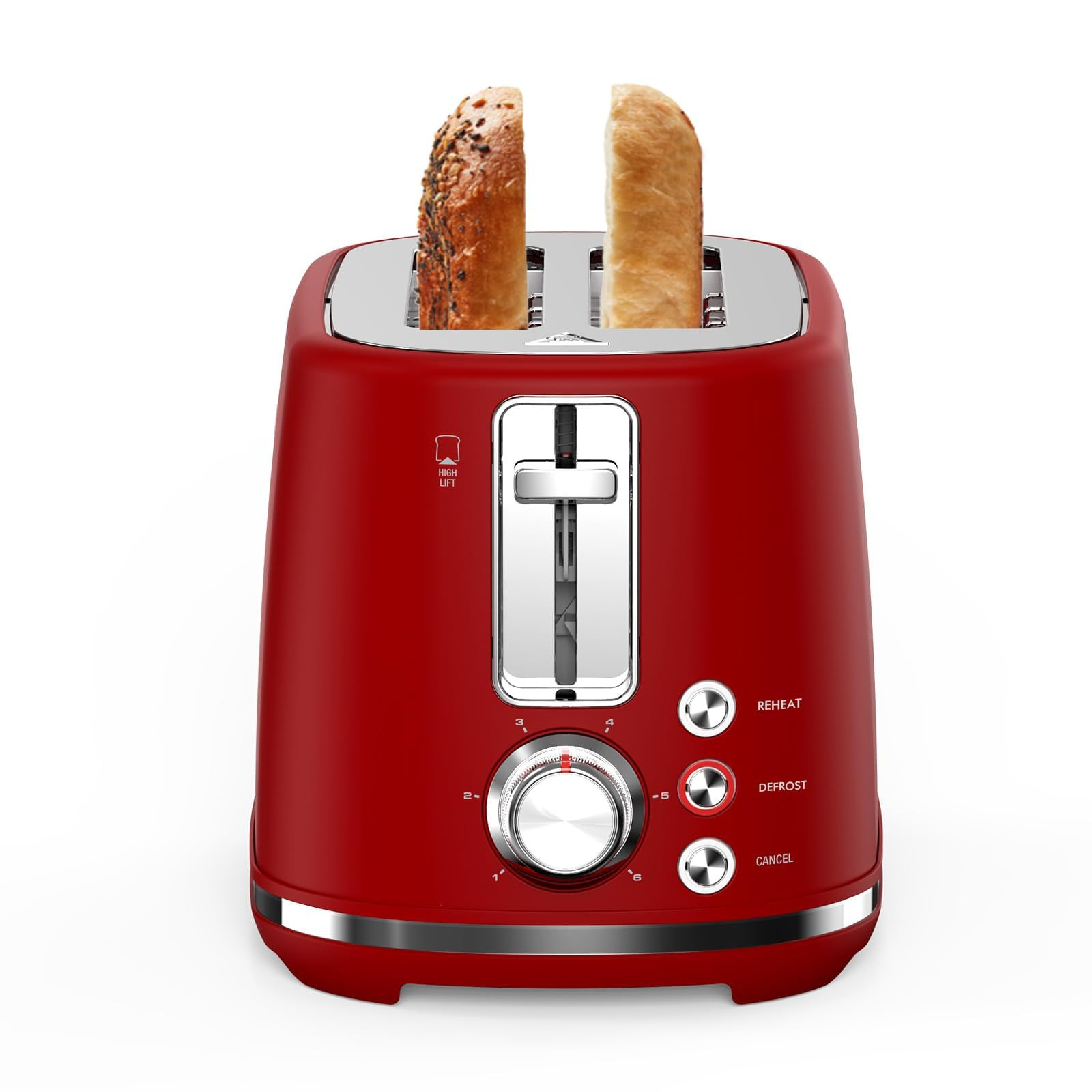 LONGDEEM 2-Slice Toaster 1.5" Extra Wide Slot Stainless Steel with High (n0g)