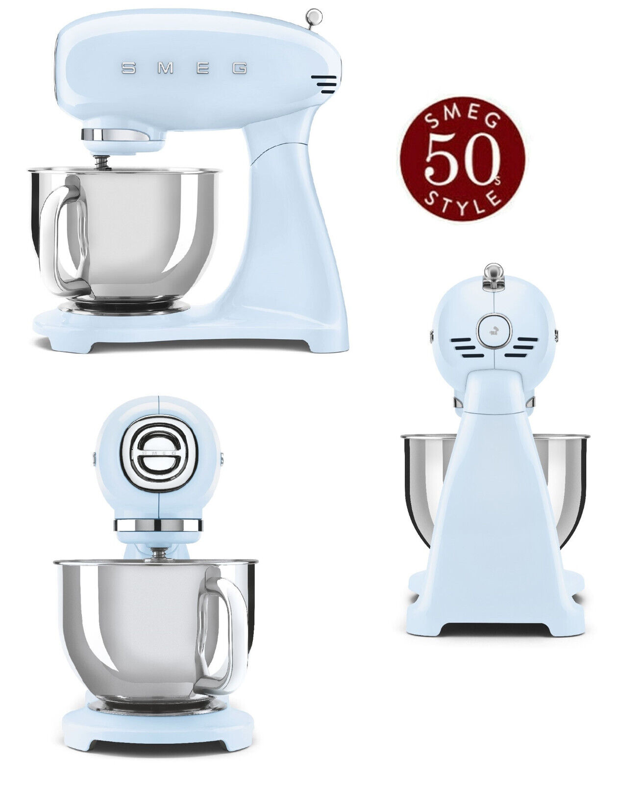 SMEG planetaria azzurra linea 50'style  new model full color (10 programmi) 800W