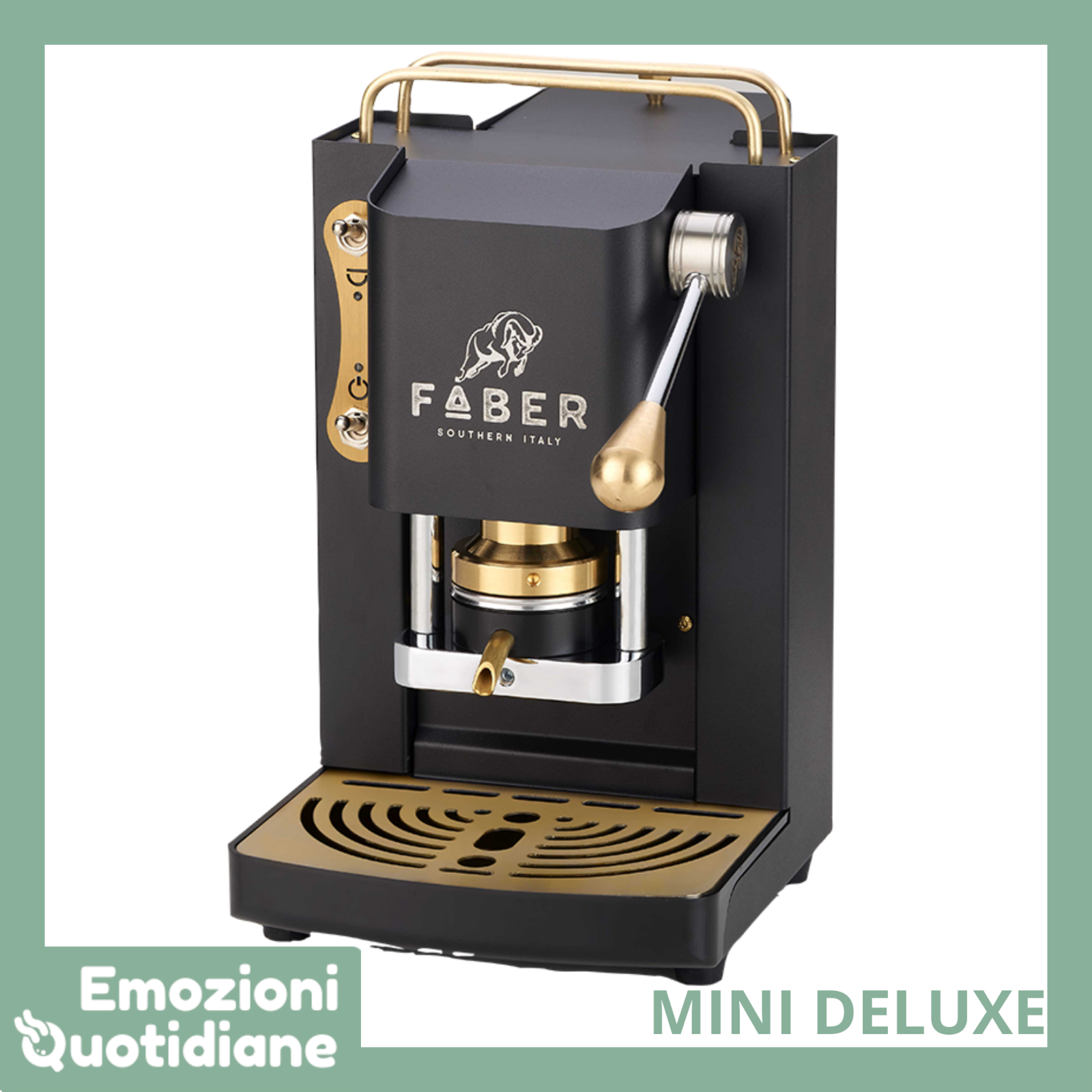 Faber Pro MINI Deluxe | Macchina caffè a cialde Ese 44mm con pressacialda Ottone