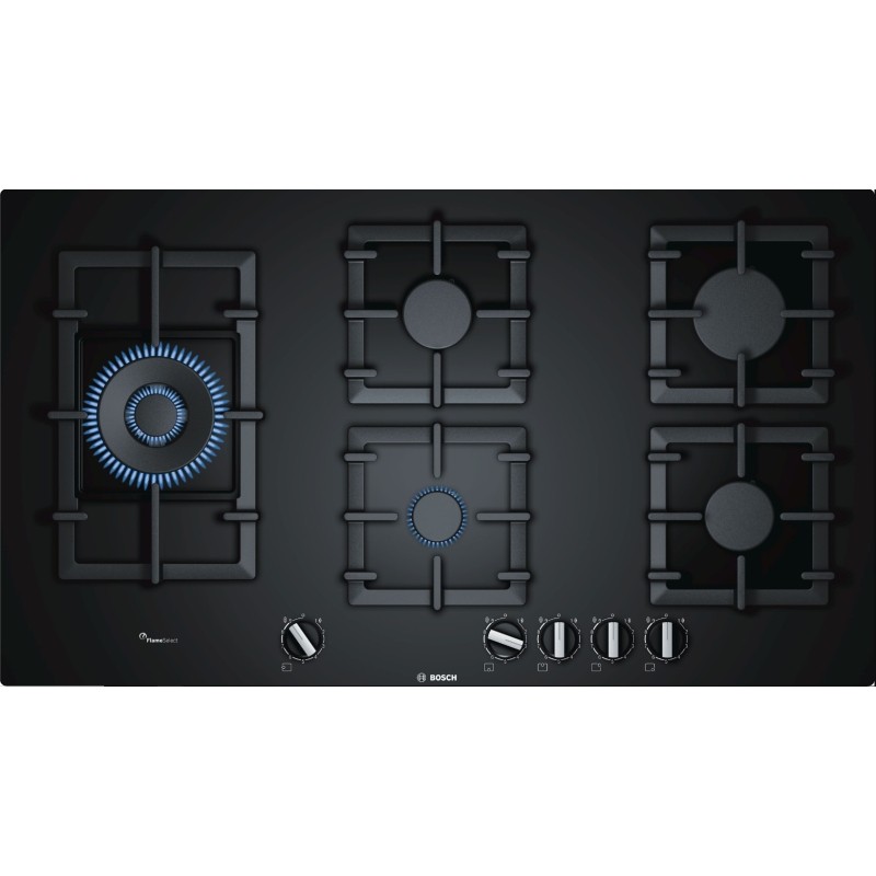 BOSCH PPS9A6B90 PIANO COTTURA DA INCASSO 90 CM 5 FUOCHI A GAS NERO