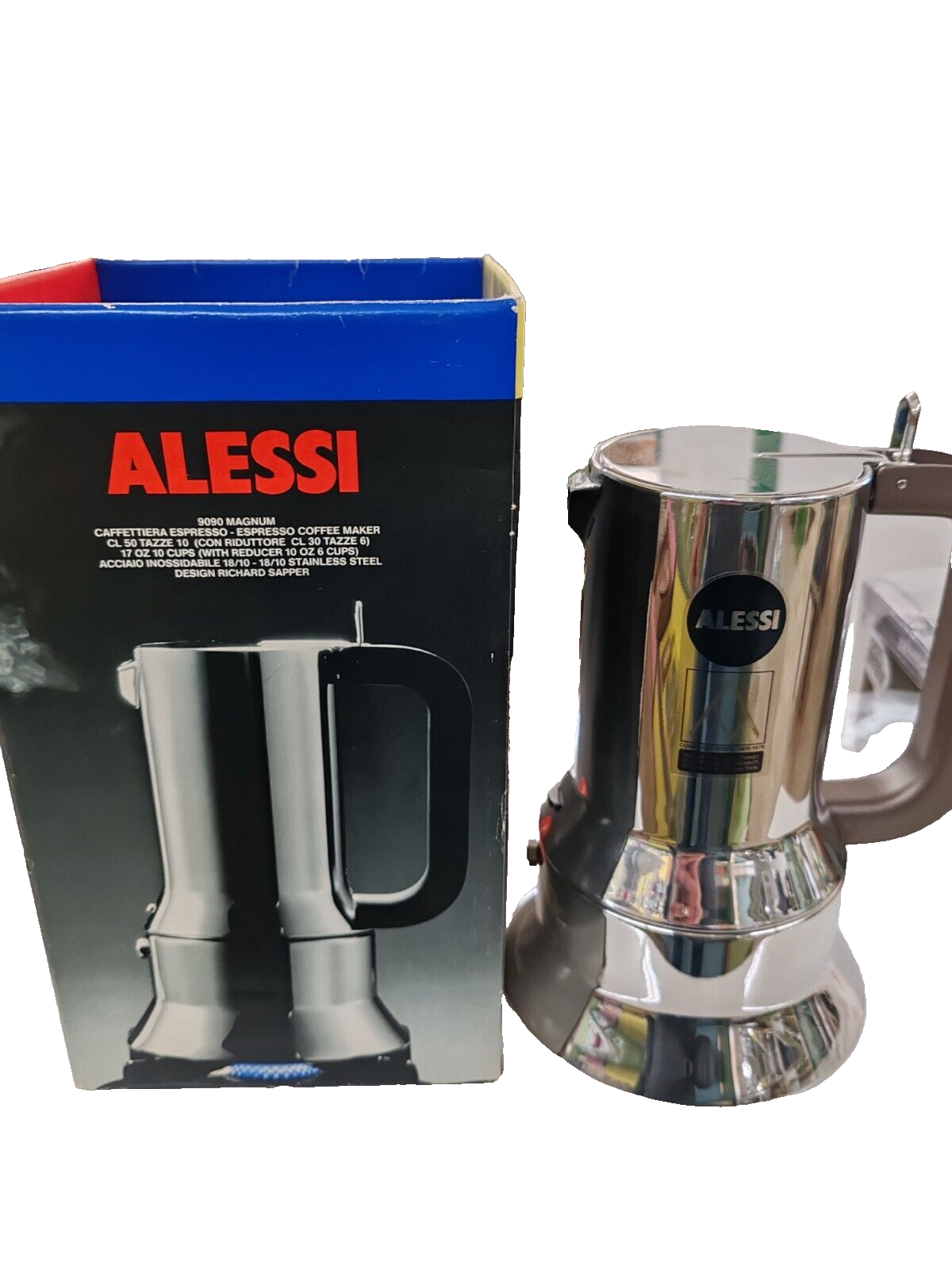 Alessi caffettiera espresso 9090 Magnum 10 tazze Design Richard Sapper