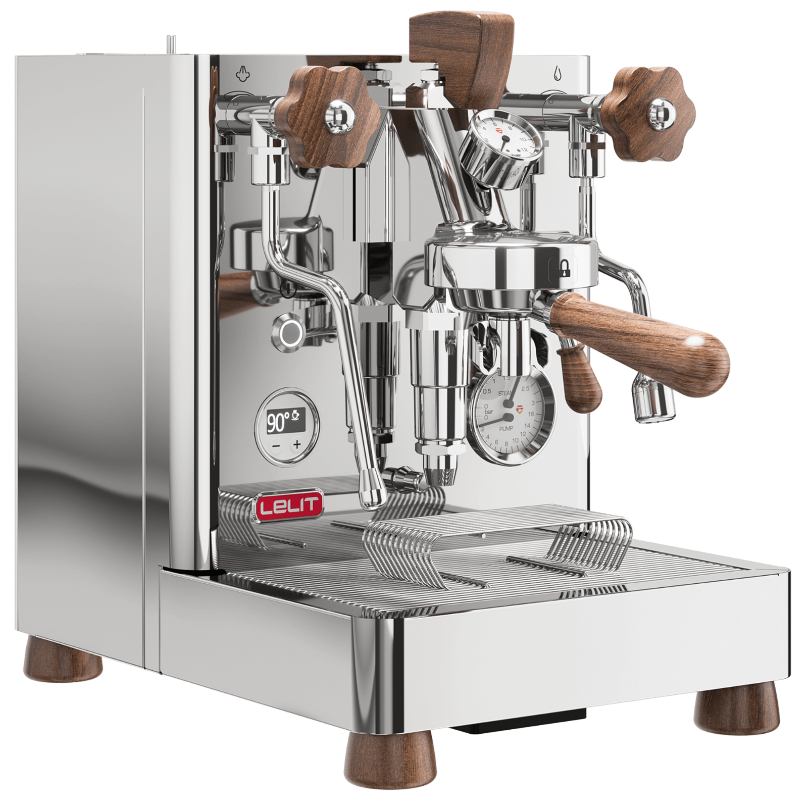 LELIT Bianca PL162T Pro Line Macchina da Caffè Professionale + Manopole in Legno