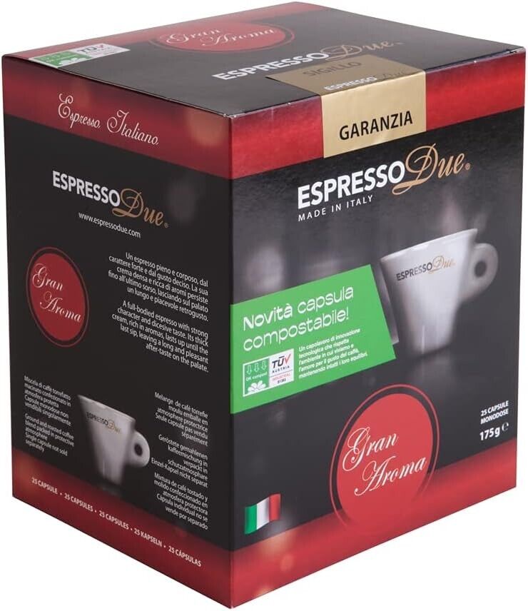 Capsule caffè Gran Aroma Compostabile EspressoDue conf. 25 pezzi (art. 501C)