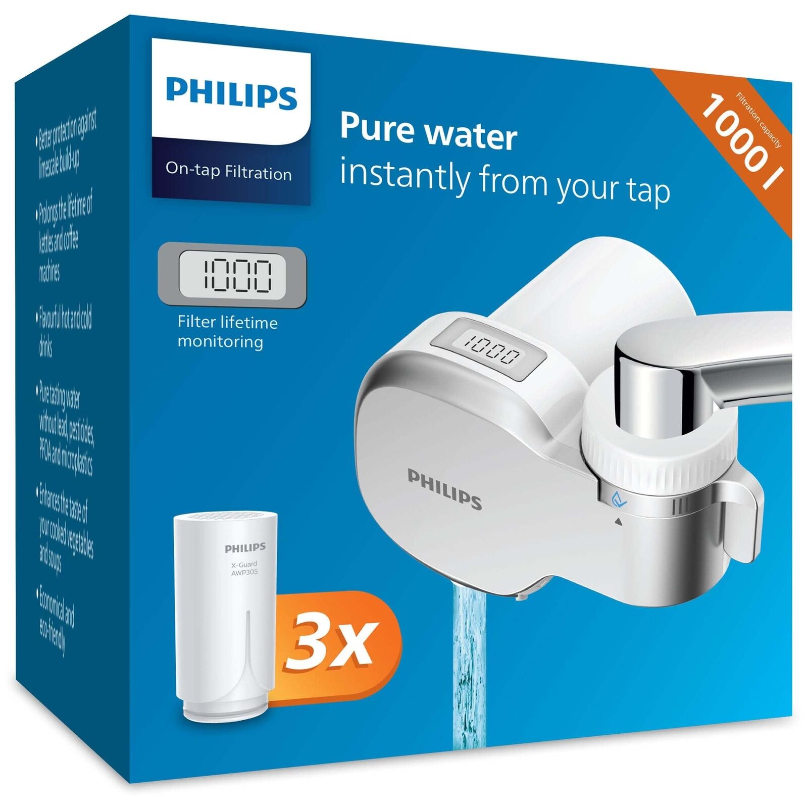 Philips Water Ontap Filter AWP3705P3/10 MICROFILTRAZIONE con DISPLAY DIGITALE e