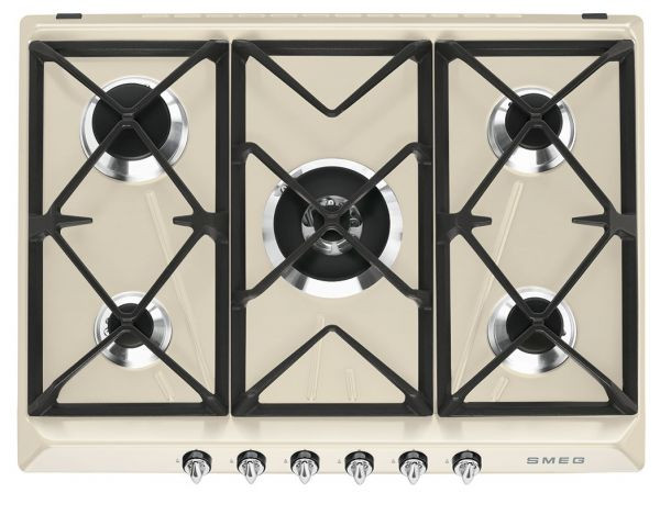 Smeg sr975pgh piano cottura victoria a gas 5 fuochi ad incasso 70/75 cm colore p
