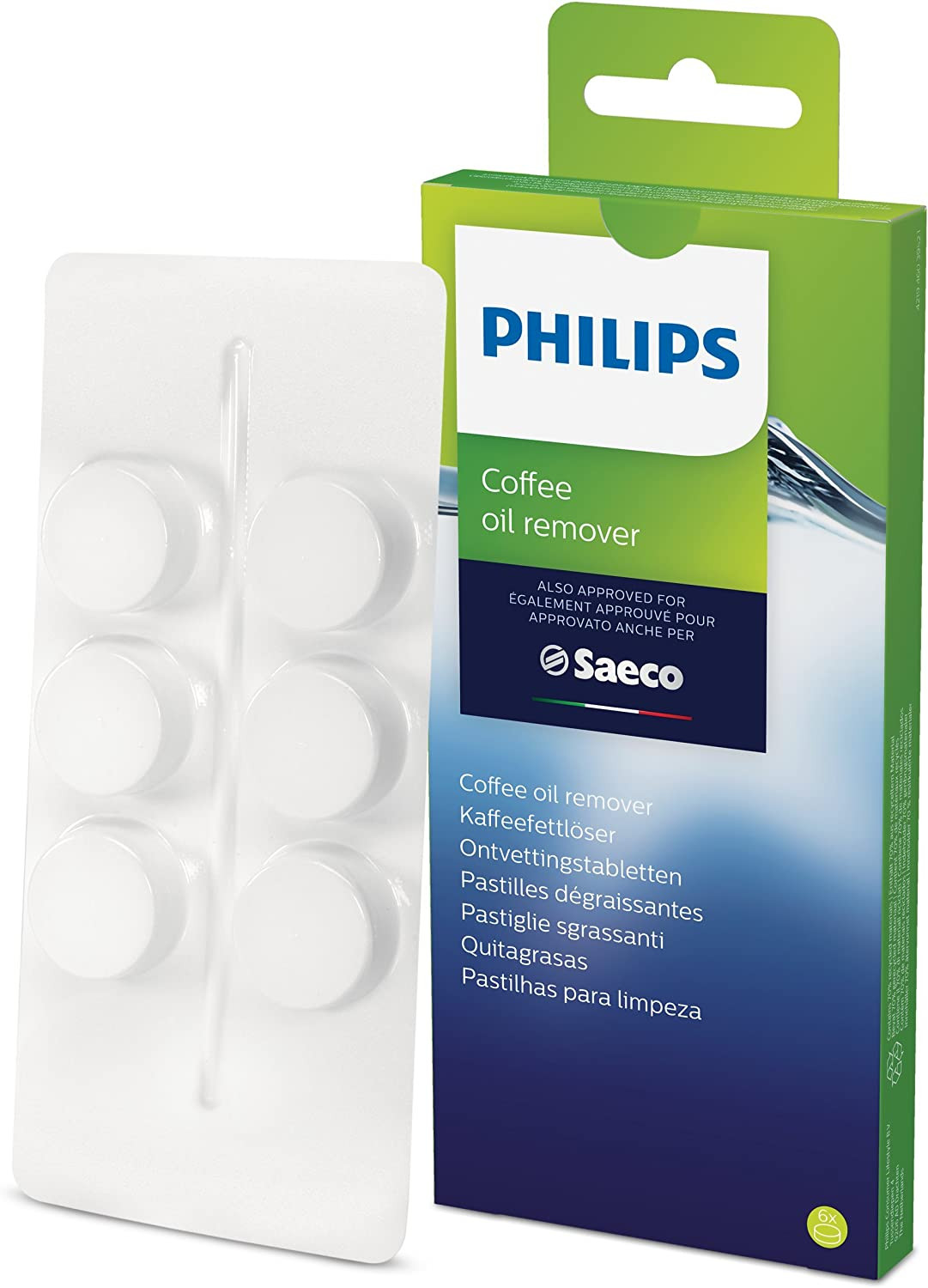 Philips CA6704/10 Pastiglie Rimuovi Grassi, 6 Pezzi X macchina caffe OIL REMOVER