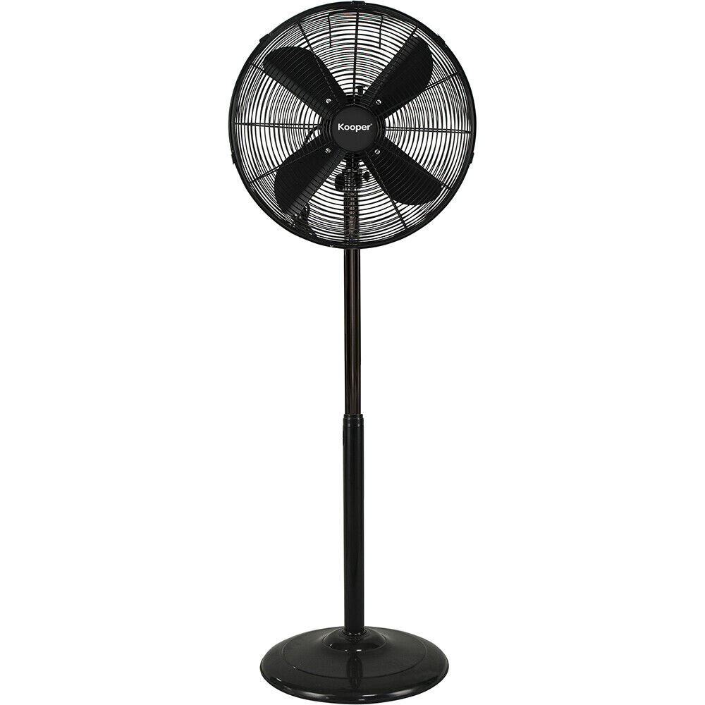 Kooper Ventilatore a Piantana da Terra 4 Pale 50 Watt Oscillante Ø 40 cm Nero
