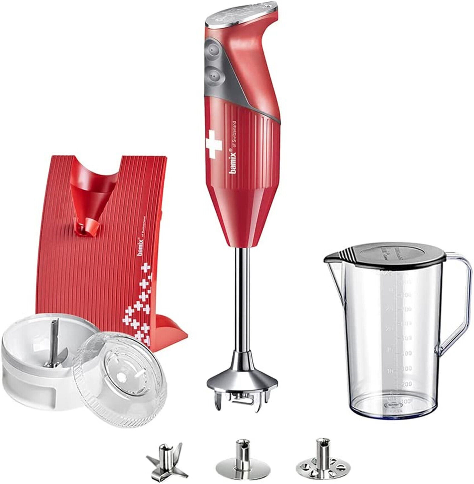 Bamix  Swissline  colore ROSSO   frullatore ad immersione 200W con accessori