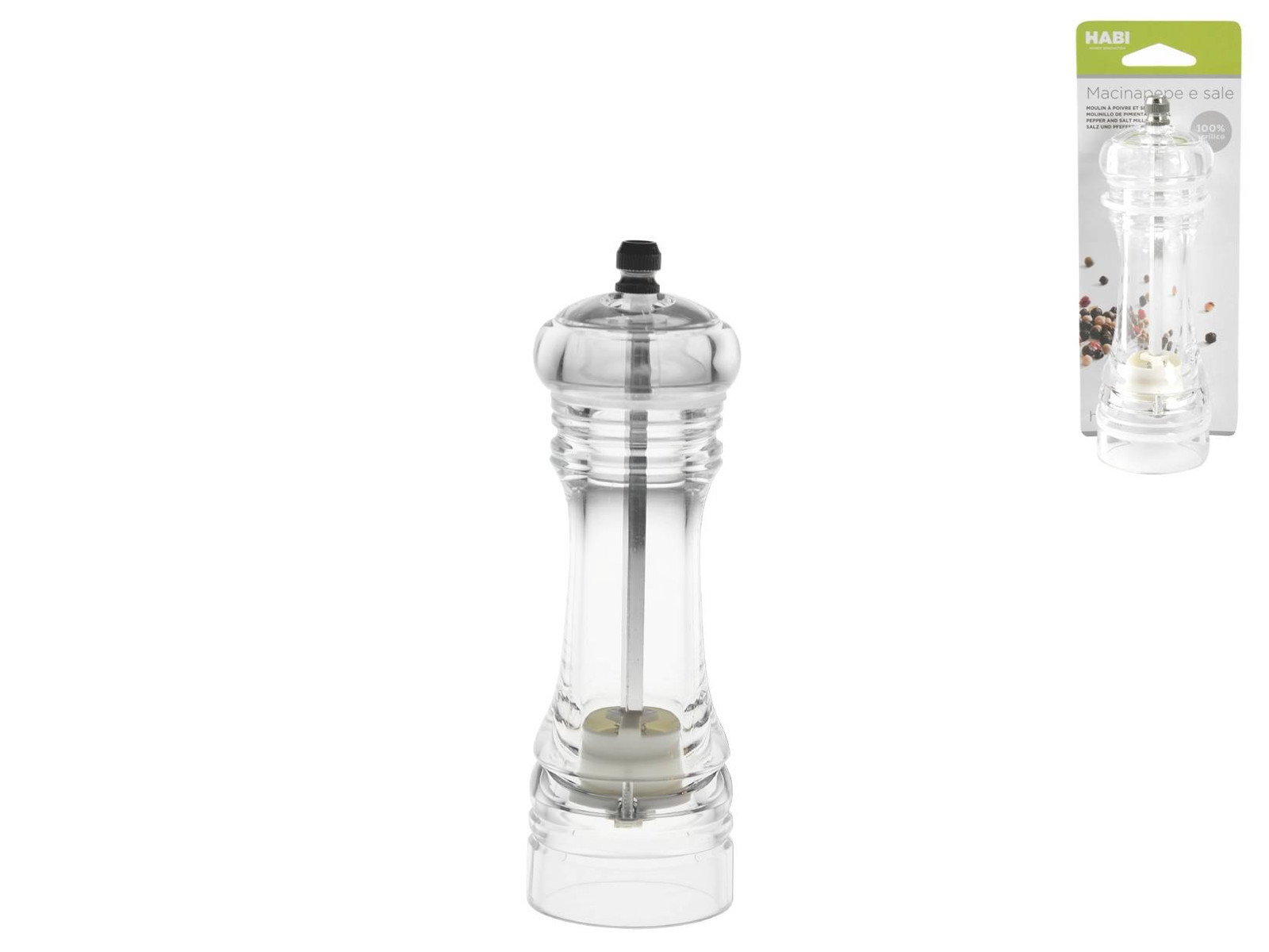 Macinapepe Sale Acrilico Hb Manico Ceramica 5xh16 Habi