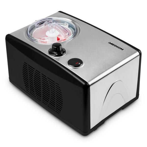 3161873 MEDION MEDION MD 18387 Kompressor Eismaschine 1,5 l 150 W Schwarz - Silb