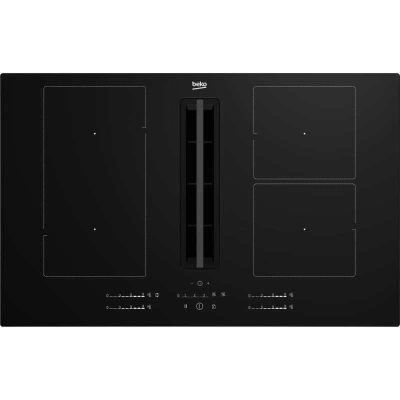 BEKO HIXI 84700 UF PIANO COTTURA A INDUZIONE CON CAPPA INTEGRATA 80CM 4 ZONE