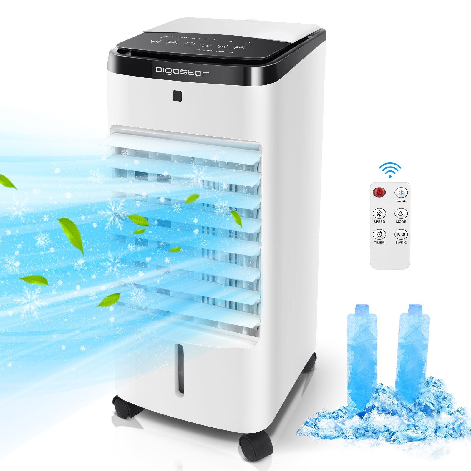 RAFFRESCATORE VENTILATORE PURIFICATORE ARIA ACQUA E GHIACCIO 3,5LITRI AIGOSTAR