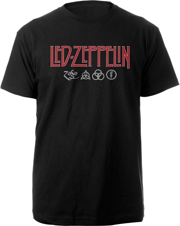 Abbigliamento Led Zeppelin: Rock Off - Logo & Symbols (T-Shirt Unisex Tg. L)