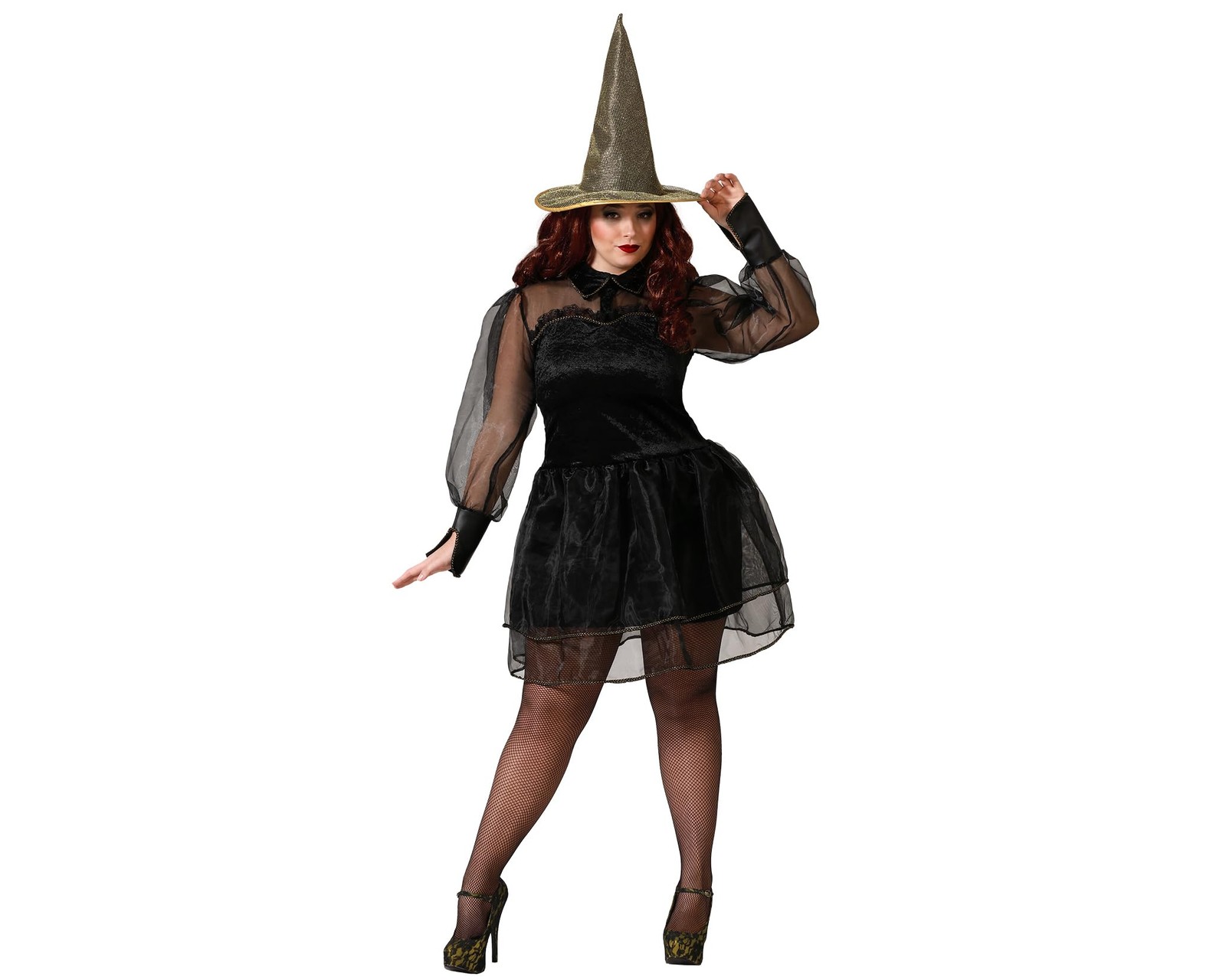 Atosa Black Witch Costume Short Velvet Dress Combination Traditional Elements Mo