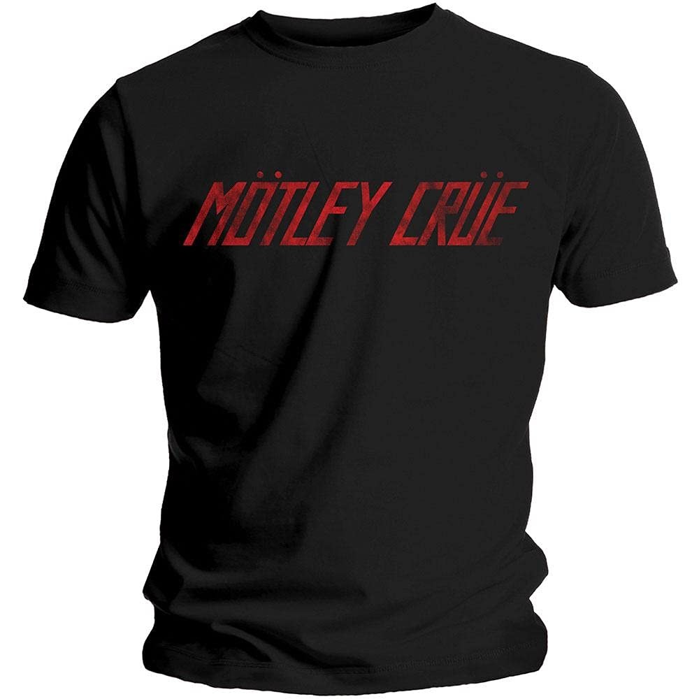 Motley Crue Distressed Logo T-Shirt Uomo L Nero