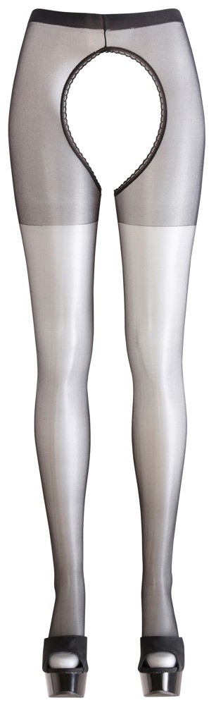 Collant aperto con bordi decorati S/M