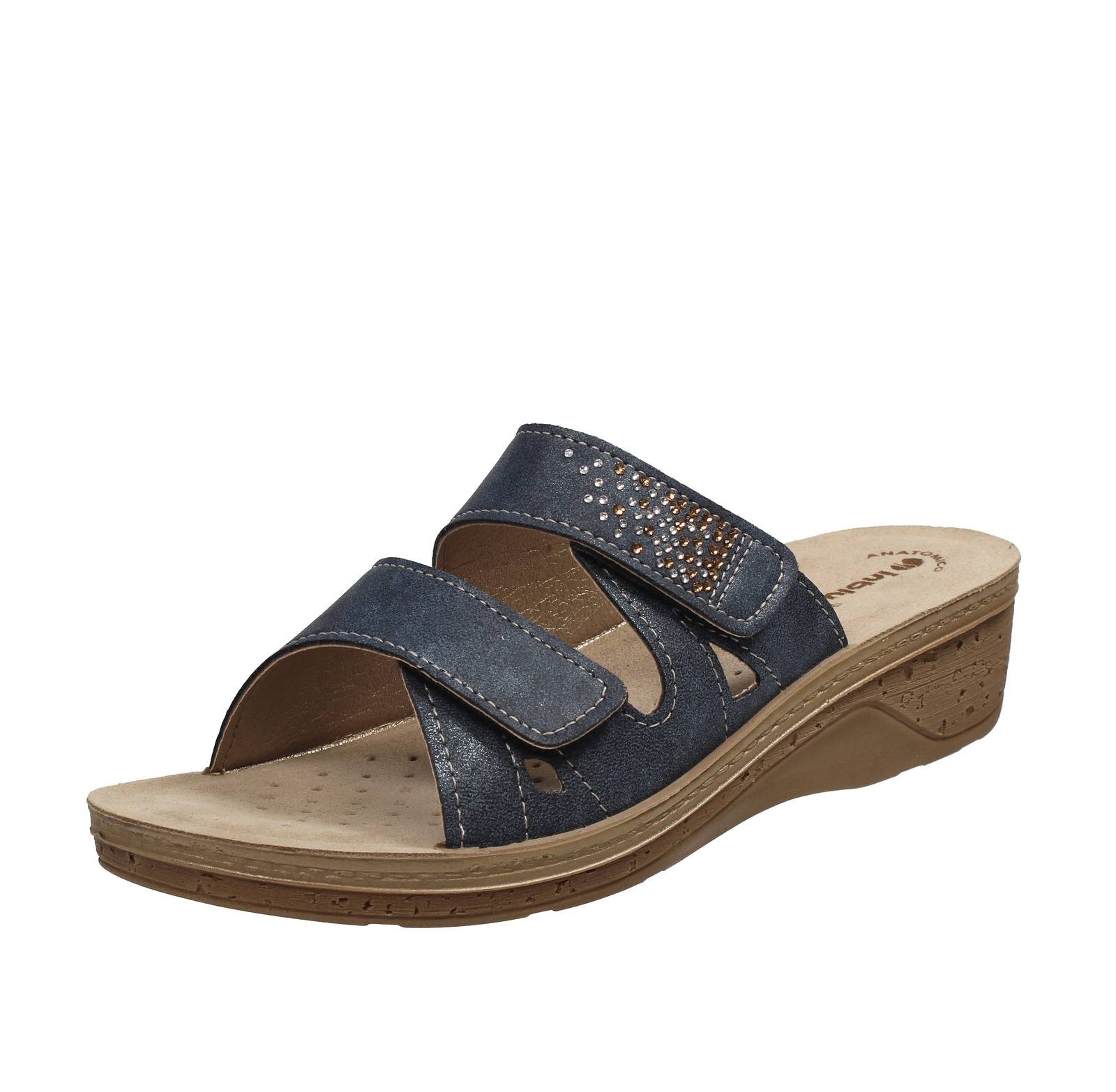 Inblu Ciabatte Con Zeppetta Blu - Taglia 37 [24cm] Scarpe Donna Ciabatte Zeppa