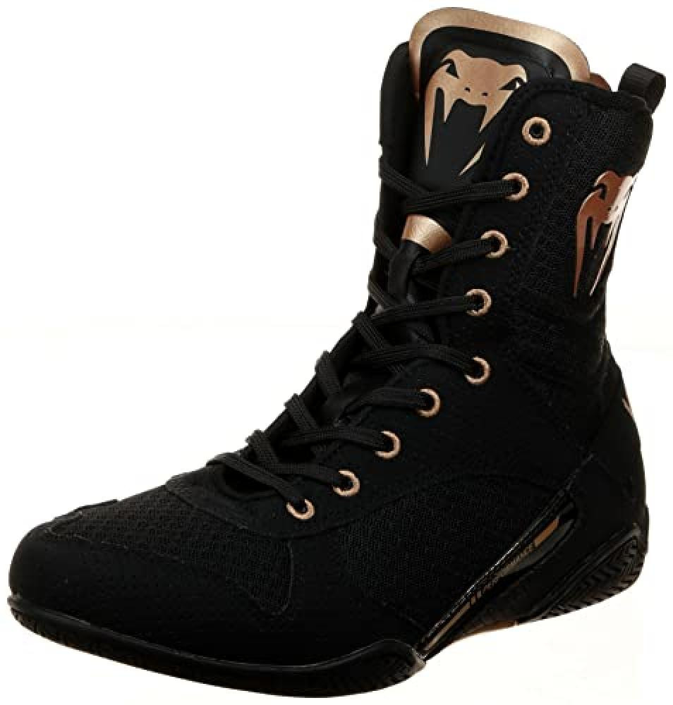 (TG. 13 UK) Venum Scarpe da Boxe Elite, Uomo, Bronzo Nero, 13 UK - NUOVO