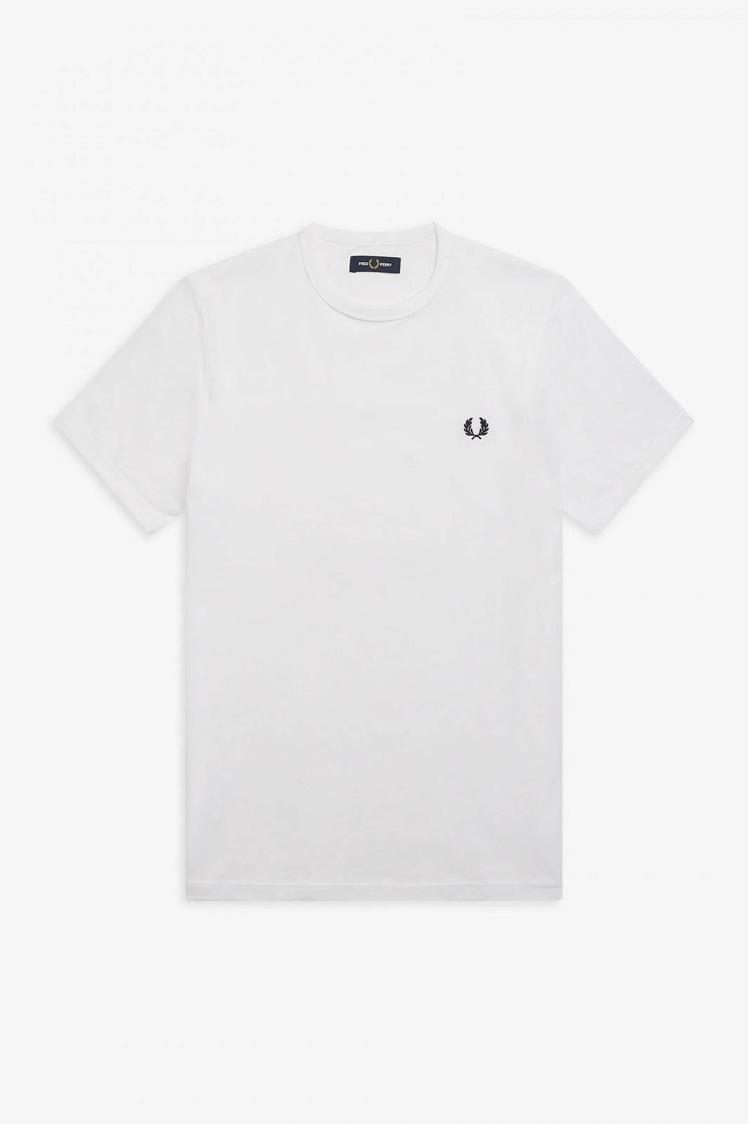 Fred Perry Ringer Tee - T-shirt A Manica Corta Bianco - Taglia M Abbigliamento