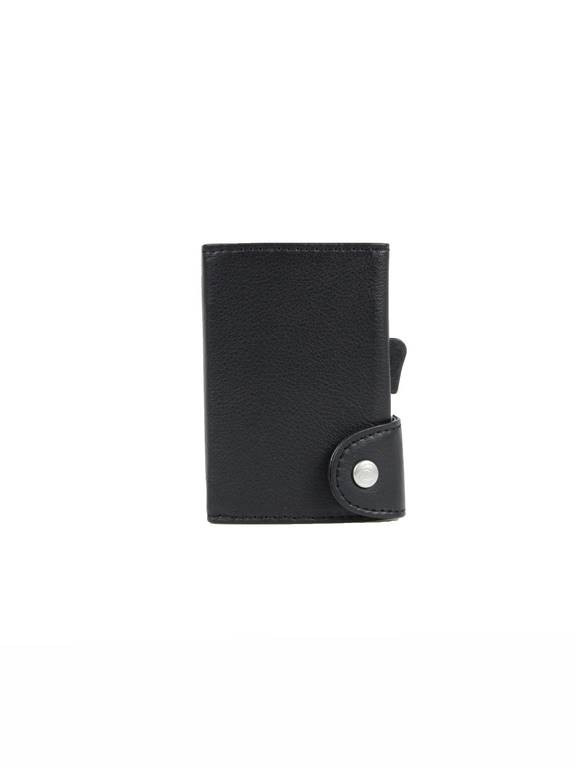 Portafoglio compatto uomo pelle C-secure WCH00. Nero