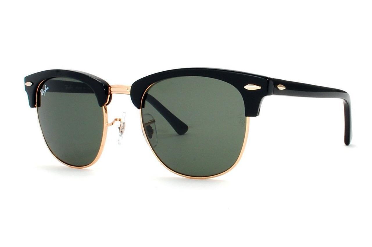 Ray-Ban Clubmaster Classic Occhiali da Sole per Uomo - Polished Black on Gold...