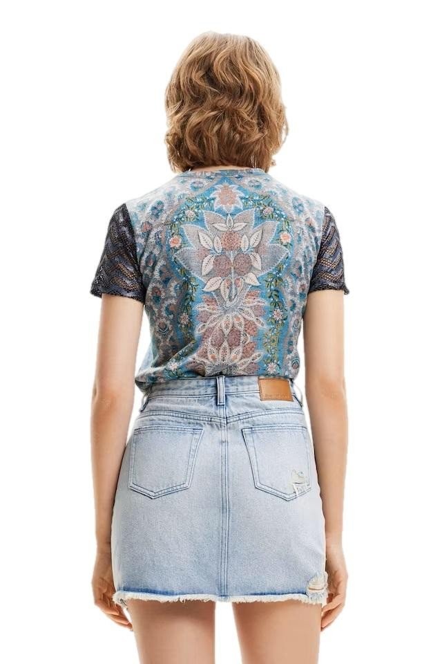 Desigual Abbigliamento Donna T-shirt maniche corte Azzurro XXL Scollo Tondo, Sta