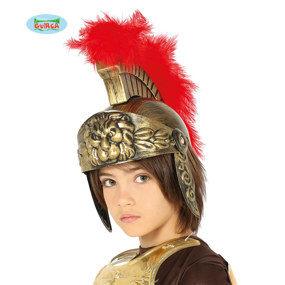 ELMO CENTURIONE ROMANO ORO CON PIUME