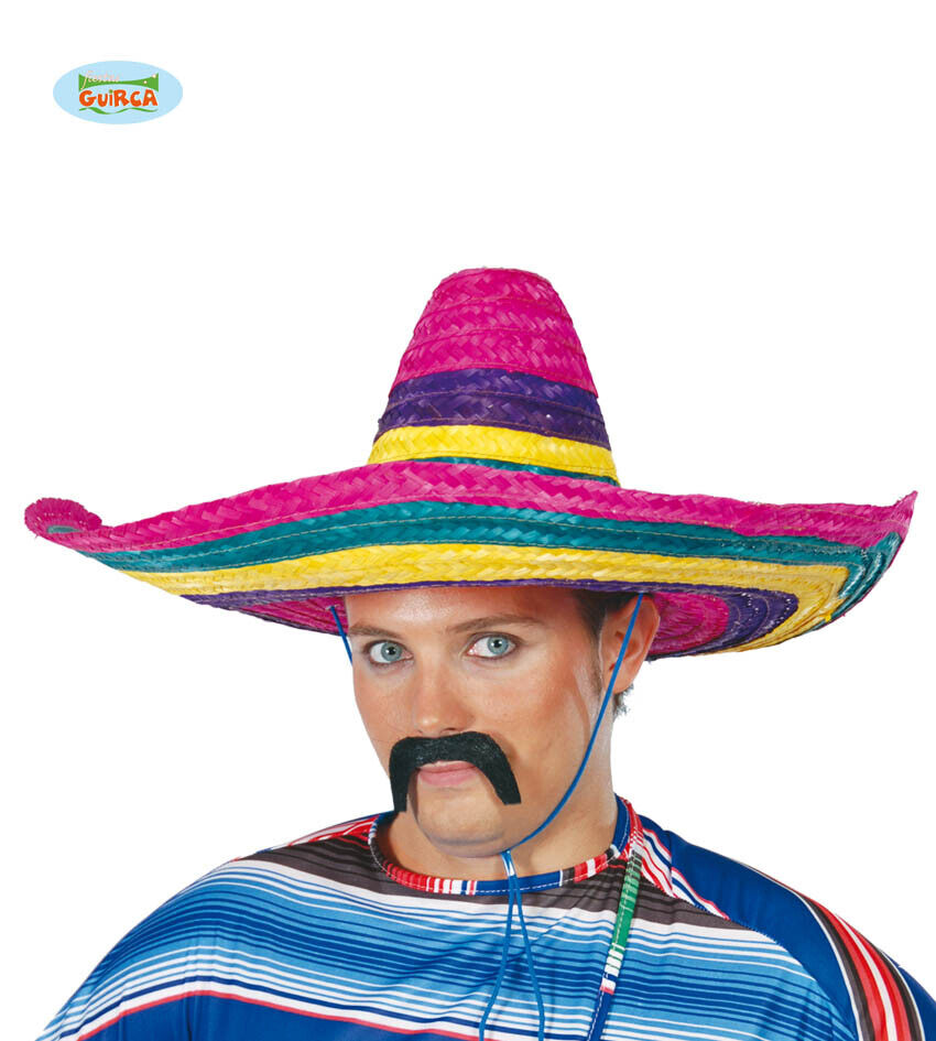 Cappello Messicano Sombrero Fantasioso Per Adulti 50Cm Multicolore