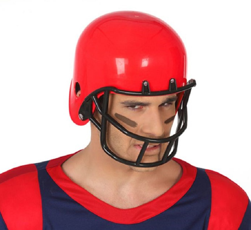 Casco rugby football americano cappello lanciatore rigido in plastica carnevale