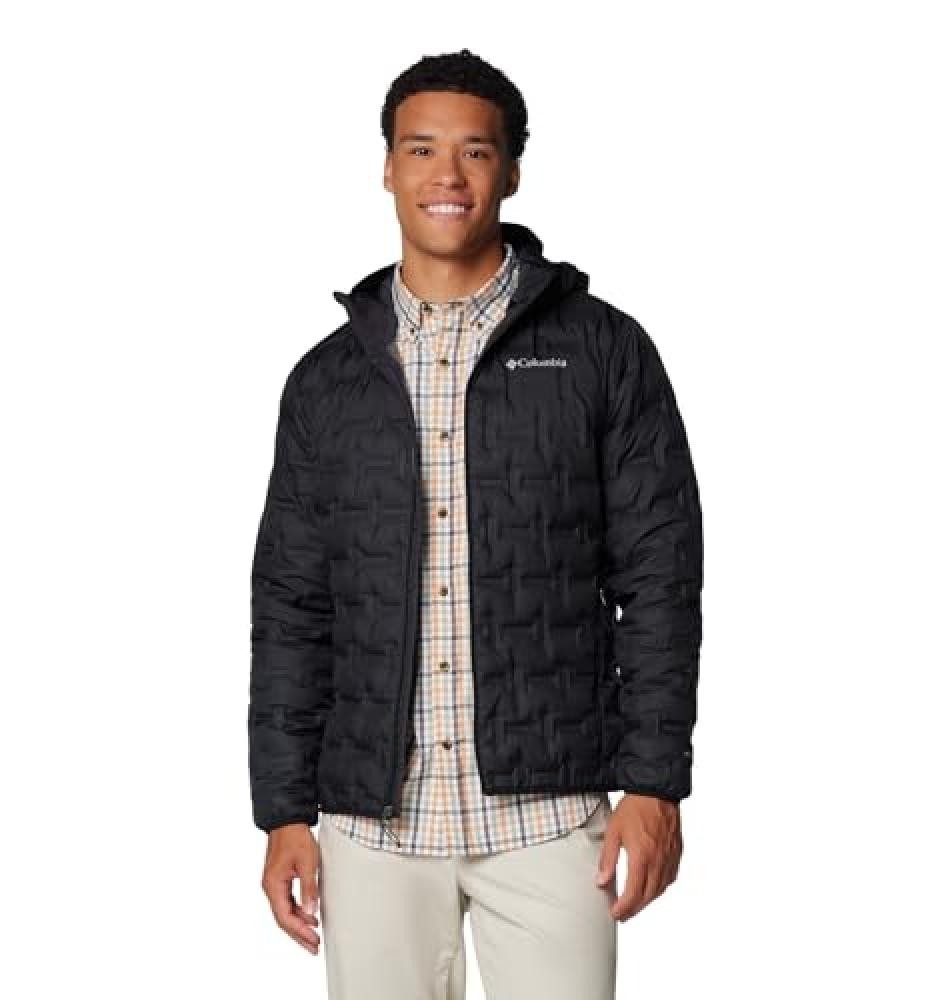 (TG. S) Columbia Delta Ridge Down Hooded Jacket, Piumino Con Cappuccio Uomo, Bla
