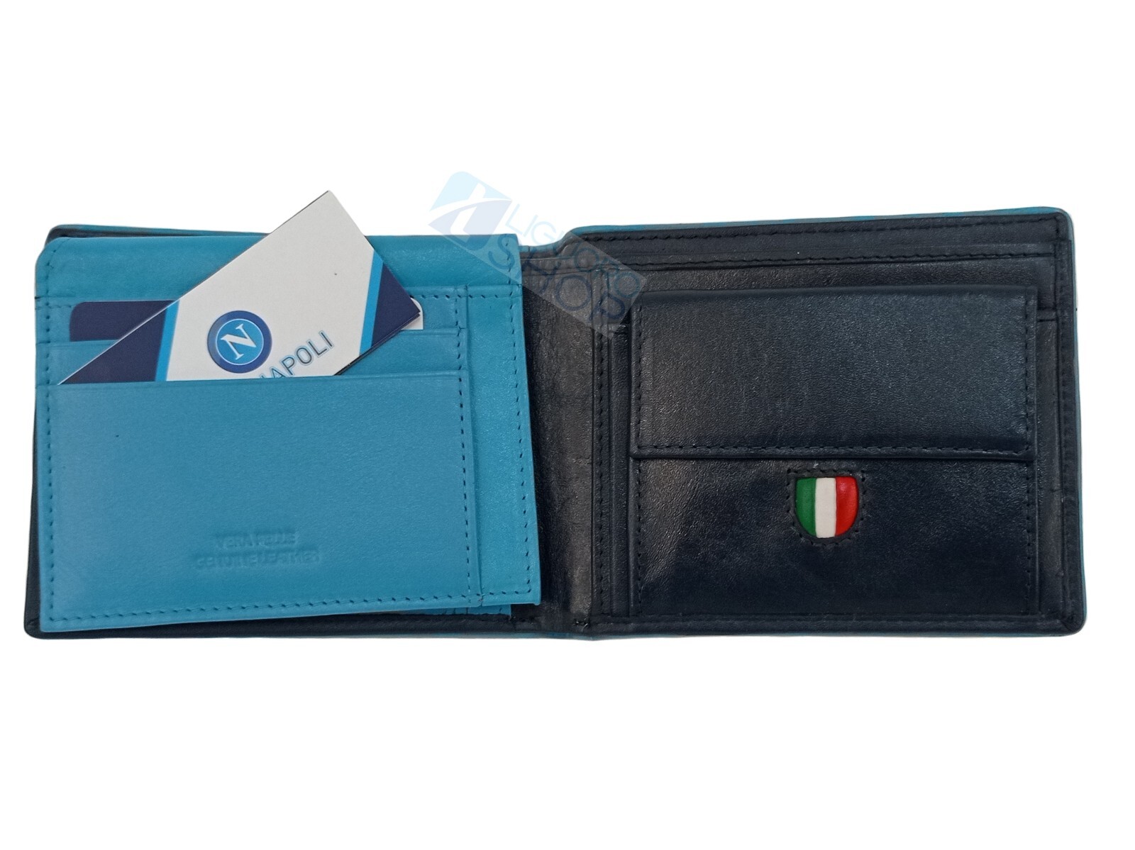 PORTAFOGLIO PELLE CALCIO NAPOLI CAMPIONE TRICOLORE 3 SCUDETTO PRODOTTO UFFICIALE