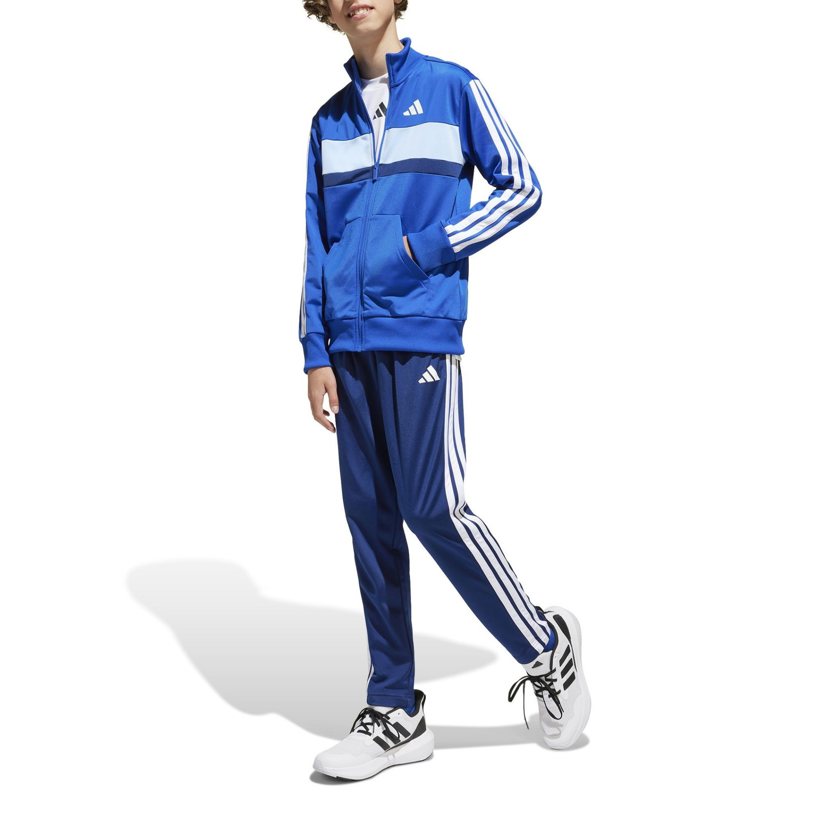 Adidas Tuta da Ragazzi Essentials Tiberio 3-Stripes Tricot Blu Taglia 11-12 A...