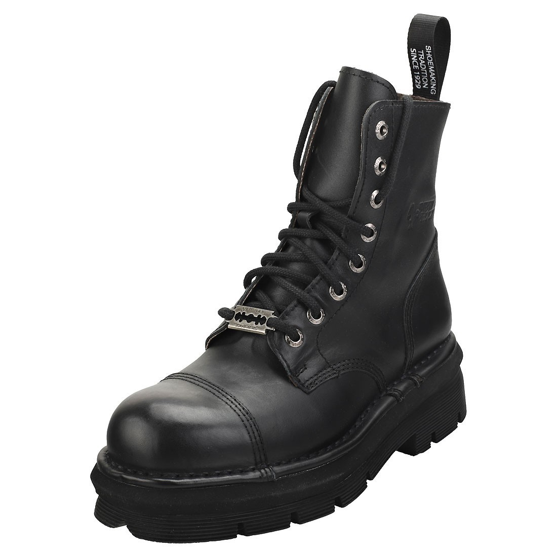 New Rock Stivali Classici Militari Unisex in Pelle Nero - 40 EU