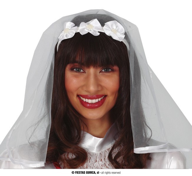 CARNEVALE HALLOWEEN CERCHIETTO VELO DA SPOSA GUIRCA 18769 BRIDE HAIRBAND