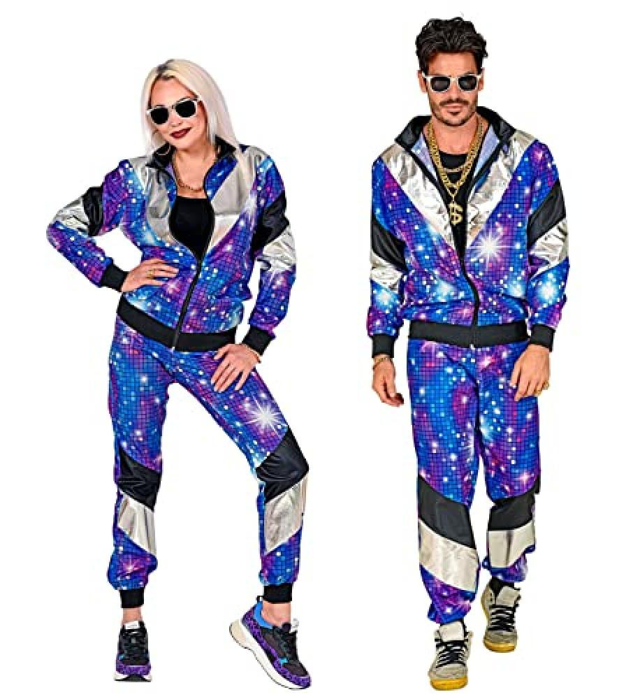 (TG. S) 80'S DISCO SHELL SUIT (jacket, pants) - (S) - NUOVO