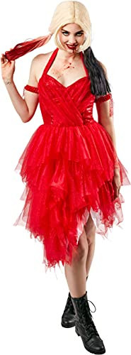 Suicide Squad 2 Harley Quinn Red Dress Fancy Dress Costume