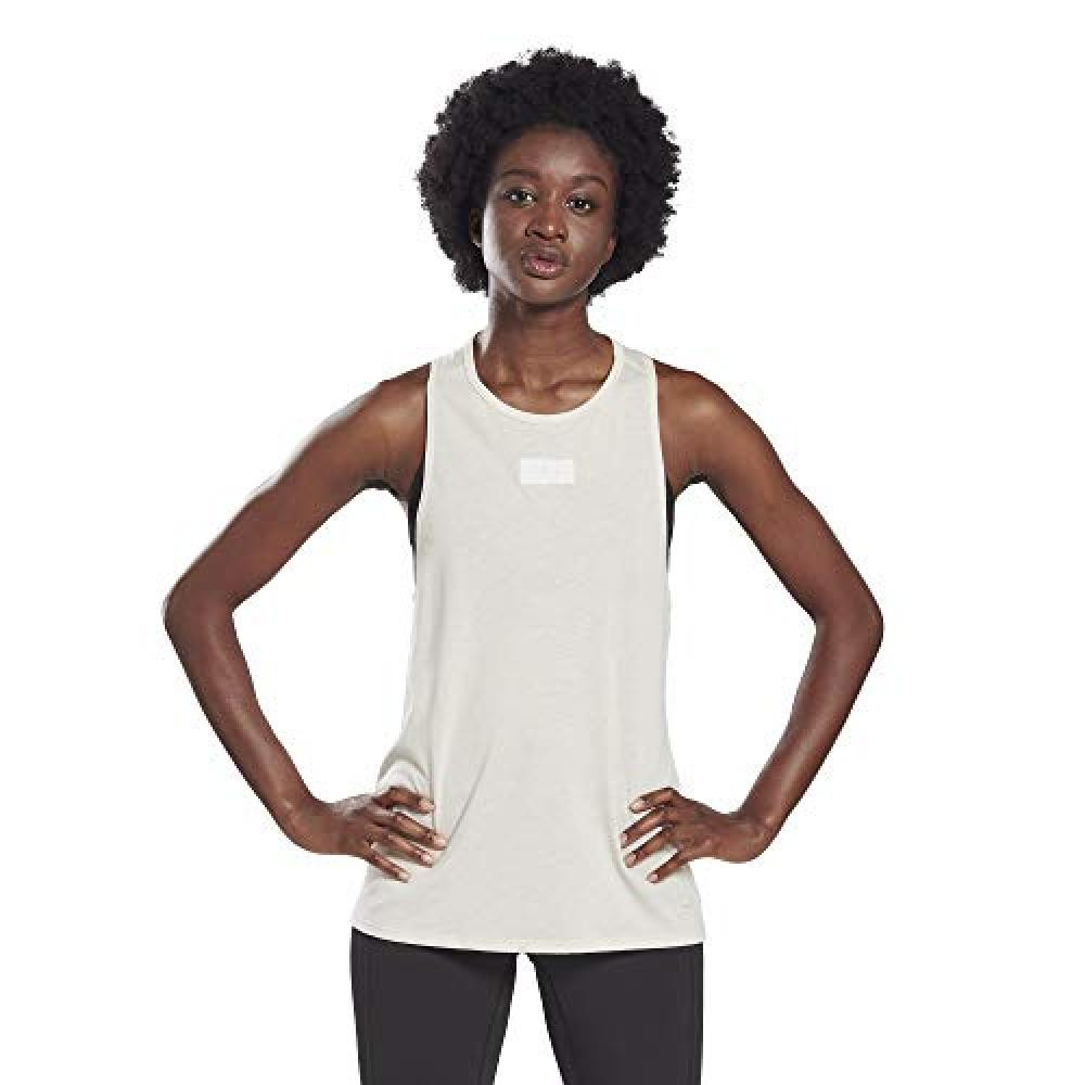 (TG. XXS) Reebok Lm Burnout Tank, Top Senza Maniche Donna, alabas, XXS - NUOVO