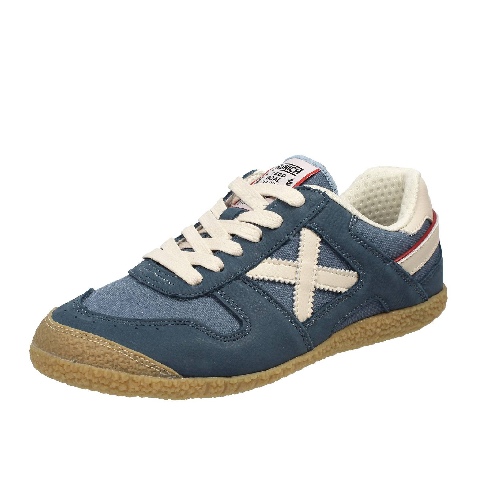 Munich Goal - Sneakers Basse In Suede Blu - Taglia 41 [27.5cm] Scarpe Uomo