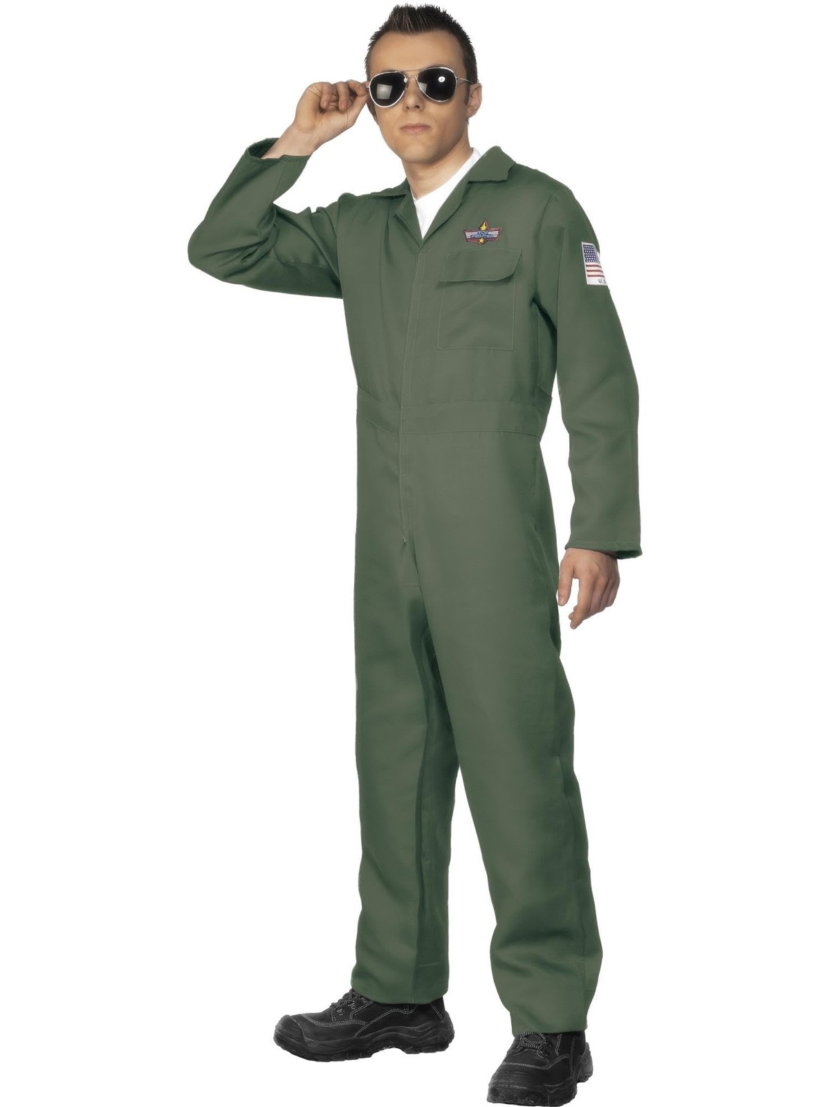 Smiffys Aviator Costume, Green (Size M)