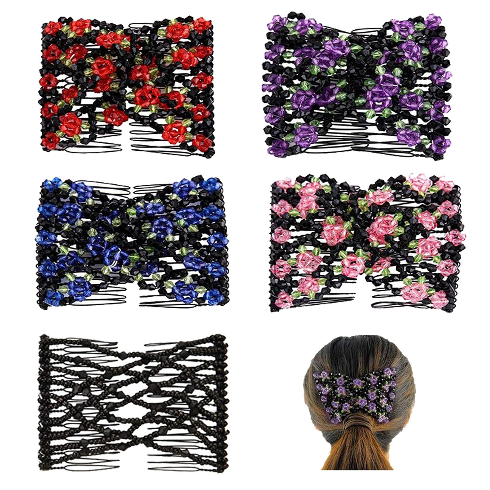 Combs Elastico Hair Clips Combs Perline Fermagli Per Capelli Fermacapelli (Q3O)
