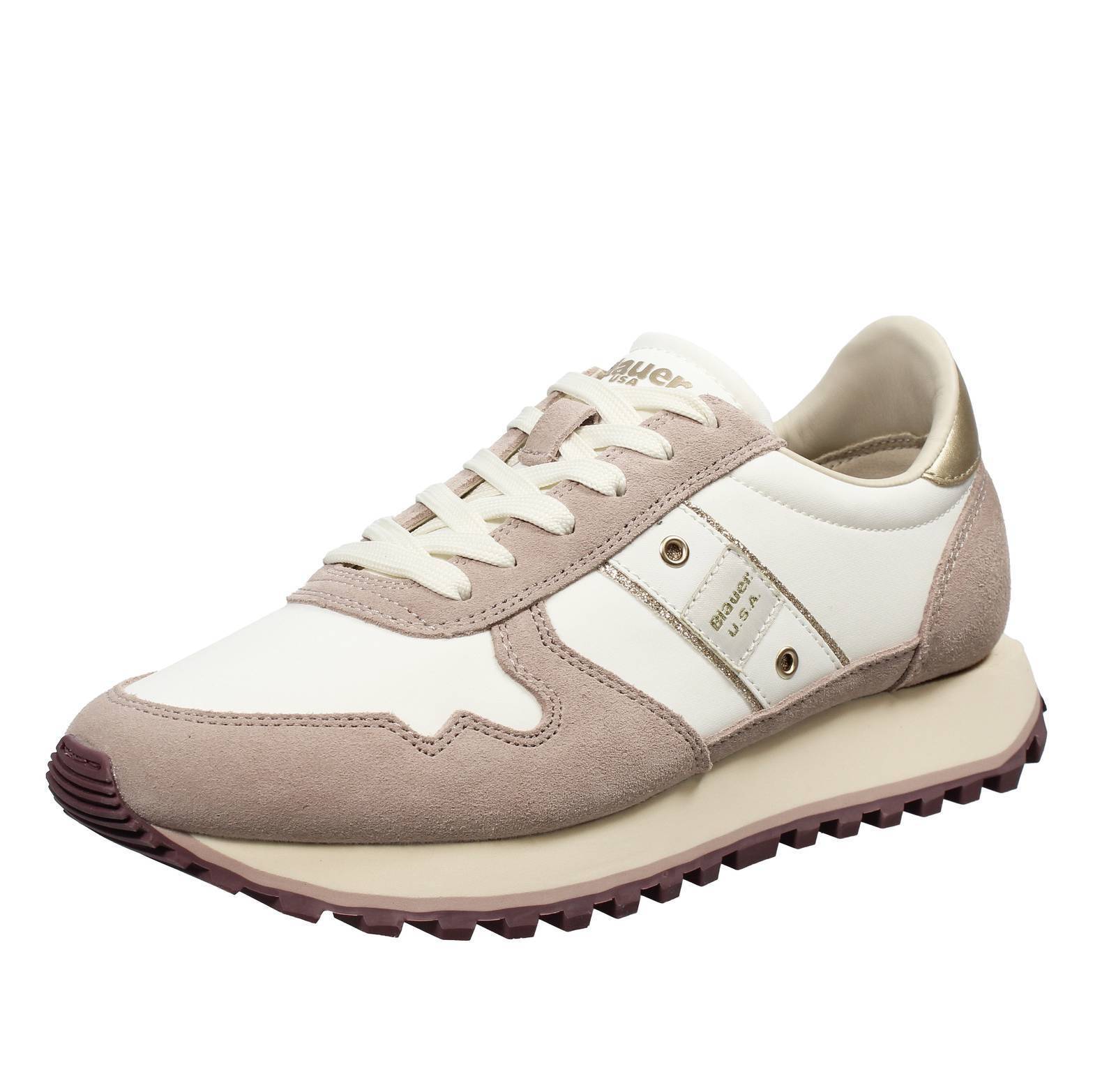 Blauer Millen - Sneakers Basse In Pelle Bianco - Taglia 39 [25cm] Scarpe Donna