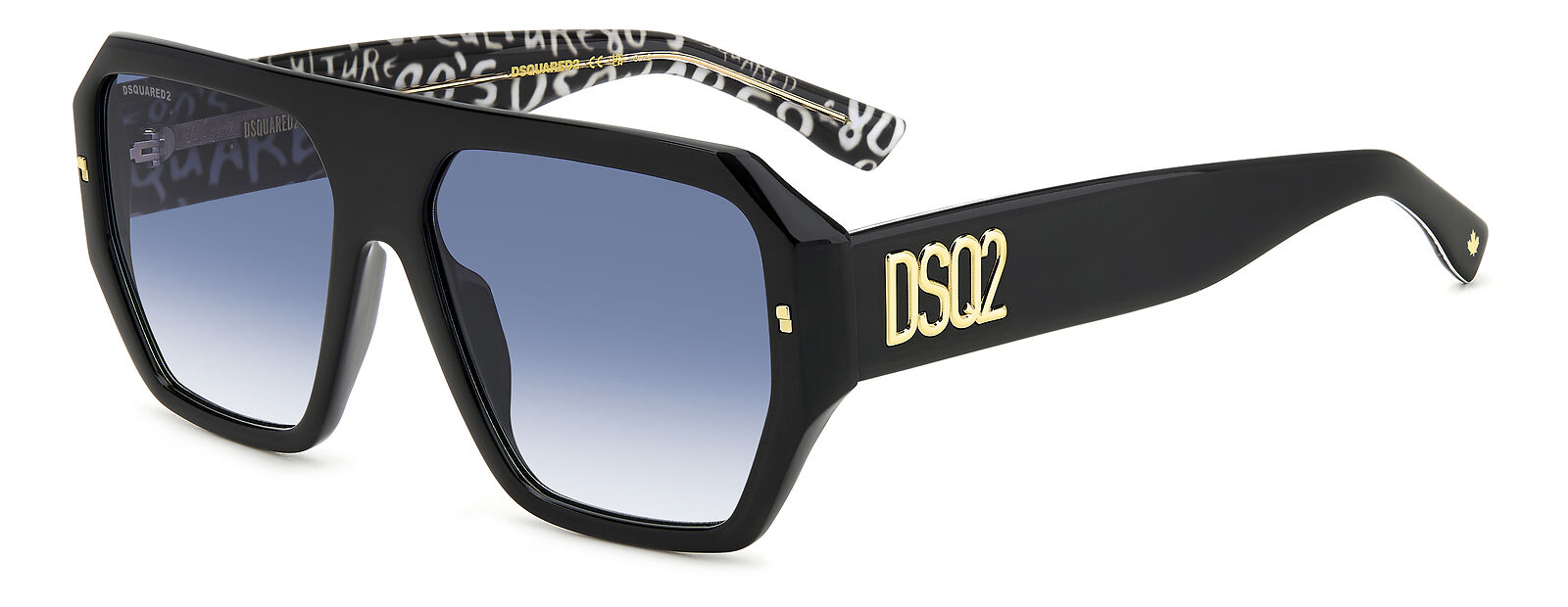 Occhiali da Sole DSQUARED2 D2 0128/S TAY BLACK PATTERN WHITE 58/16/145 Uomo