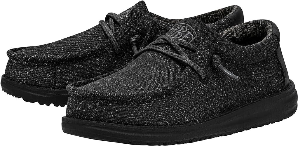 Hey Dude TG 33 Wally Youth Basic Mocassino Nero Bambino e Ragazzo