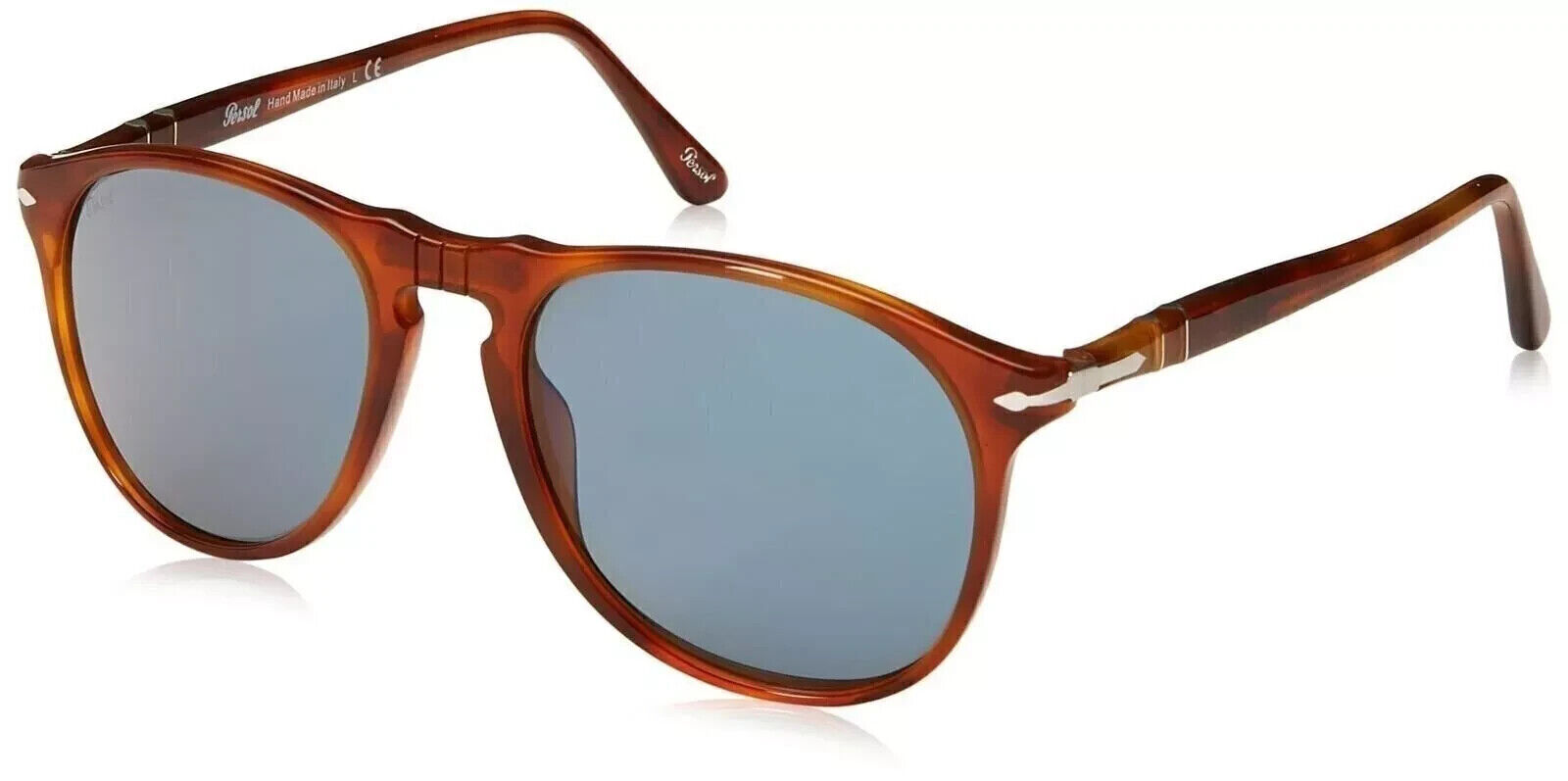 Persol PO9649S 96/56 Sunglasses, Terra Di Siena/Blue, 55 mm