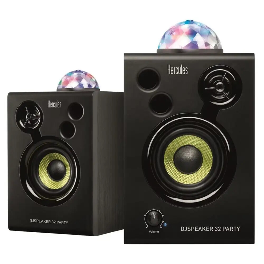 HERCULES DJ MONITOR 32 PARTY SPEAKERS CON LUCI LED E TELECOMANDO IR 3" 60W NUOVI