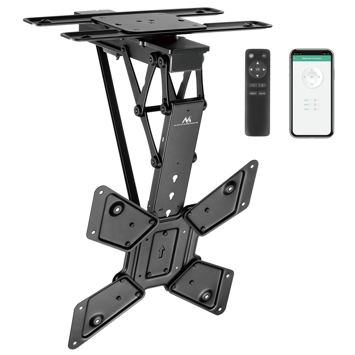 Supporto TV elettrico Maclean 23-65 VESA600x400 90girevole 30kg MC-491