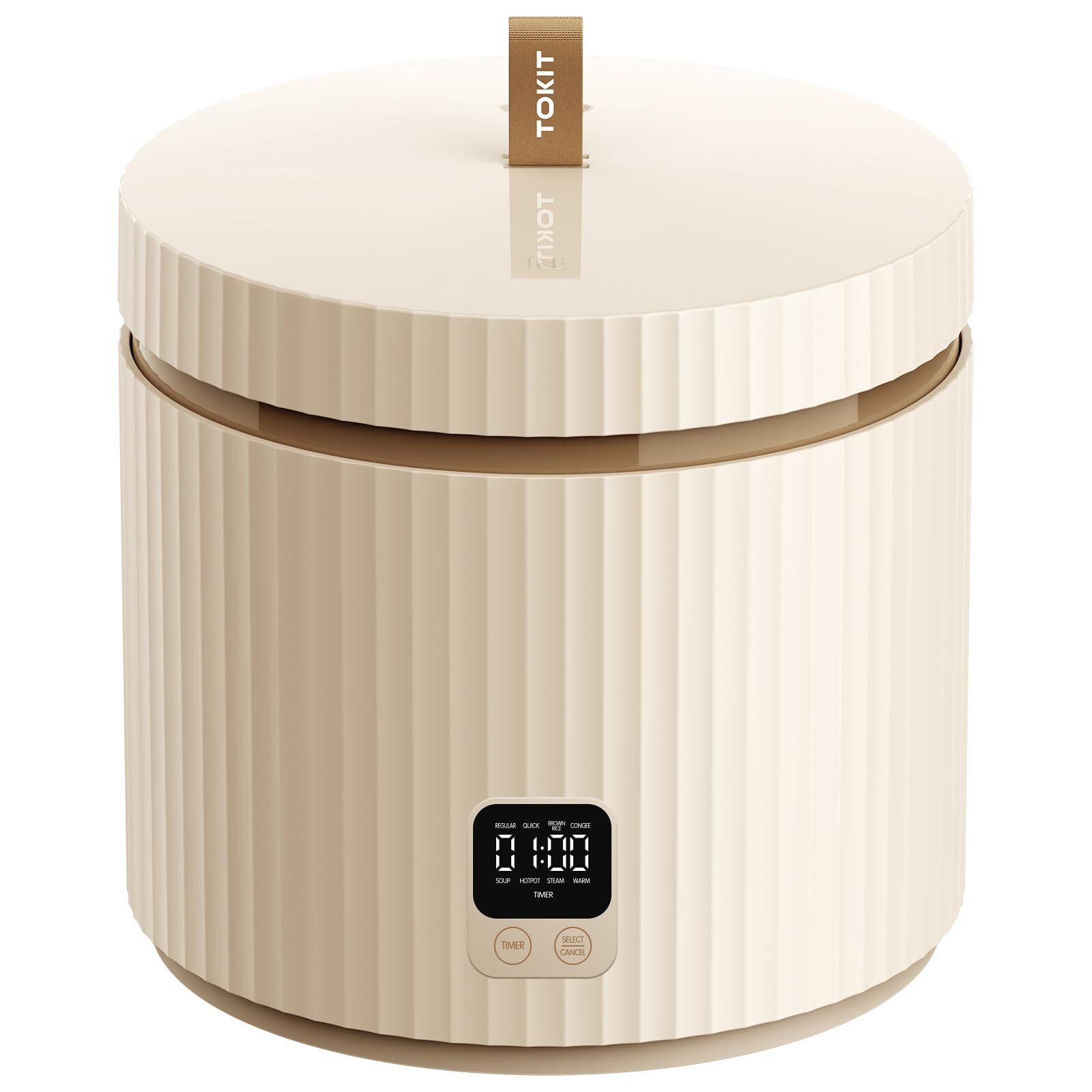 TOKIT Cuociriso PRO 1,5L Rice Cooker Mini, Risottiera Elettrica con Pulsante Tou