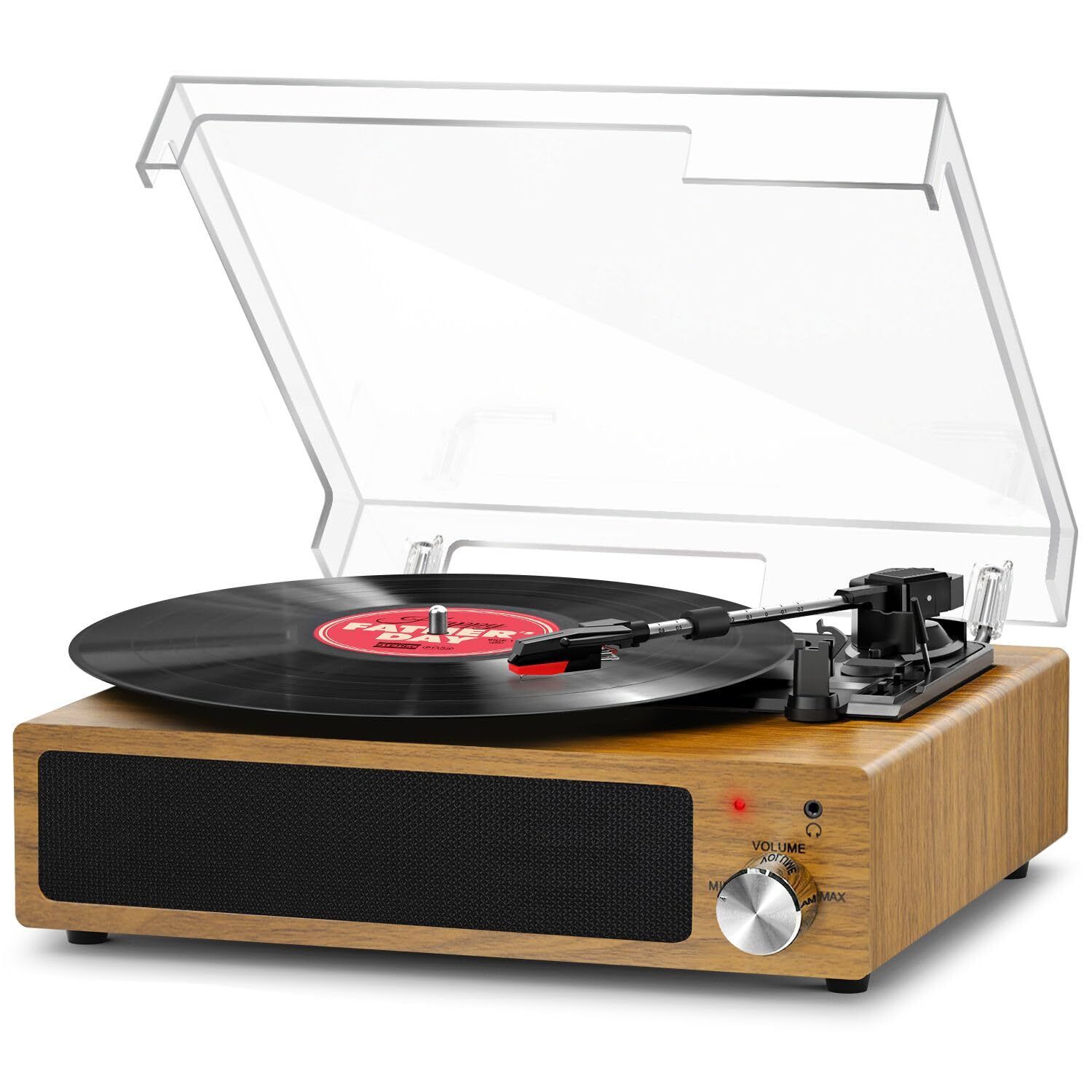 Giradischi Vinile, FYDEE Giradischi Bluetooth Vintage con 3 Velocità 33/45/78 RP